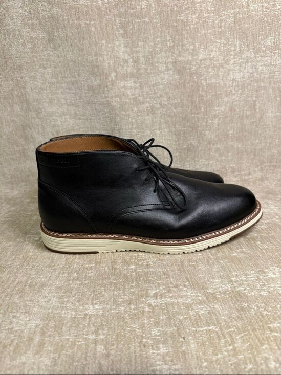 Tommy Hilfiger Men\'s Faux Leather Lace-Up Harbin Chukka Boots Black Size 12 main image 4